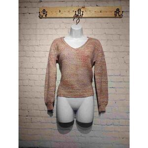 Lily of California pink vintage v-neck sweater medium